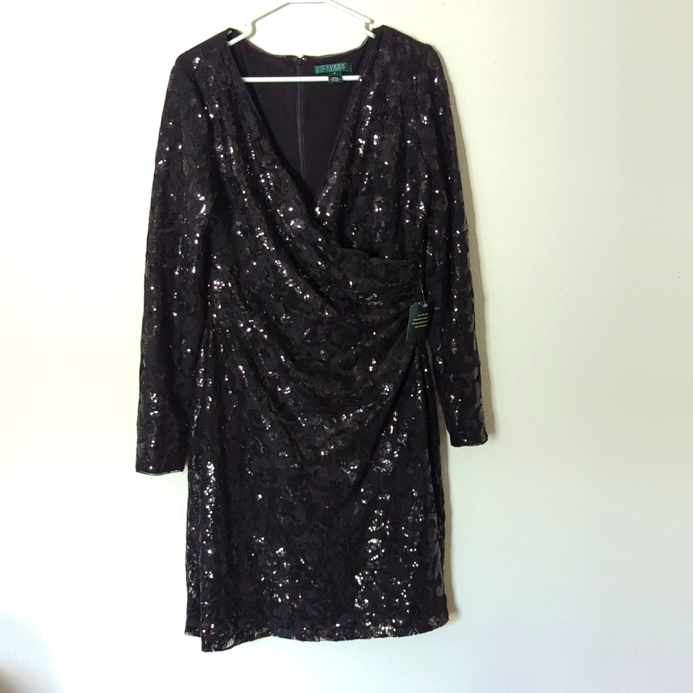 Lauren Ralph Lauren Black glittery size 12 Women's dresse. - Picture 1 of 9